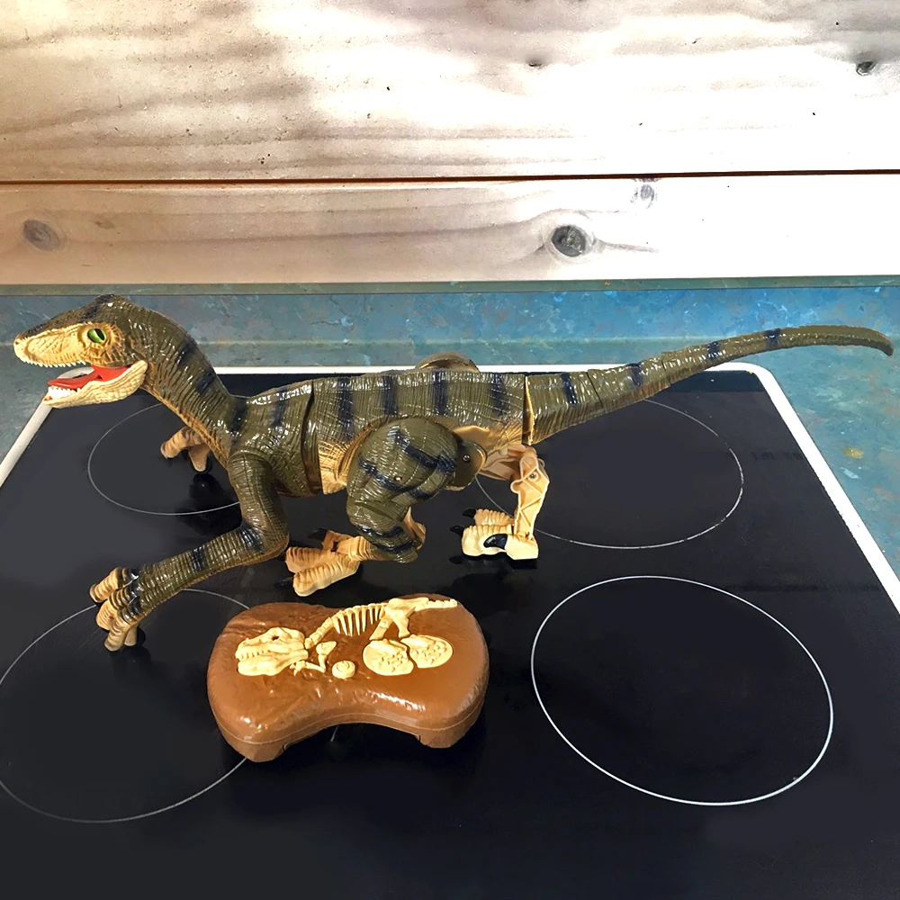

2.4G Jurassic Dinosaur Remote Control Simulation Velociraptor Spinosaurus Sound and Light Electric Toys for Children
