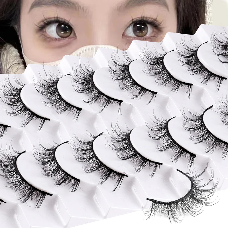 

10Pairs Fluffy Lashes 10-15mm 3D Mink Lashes Long Thick Natural False Eyelashes Wholesale Lashes Vendors Makeup Mink Eyelashes
