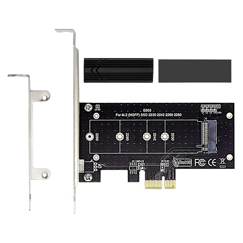 

NVME PCIE Adapter M.2 SSD To PCIE - Powerful Heatsink Dissipation - Compatible With X1, X4, X8, X16 PCIE Interface