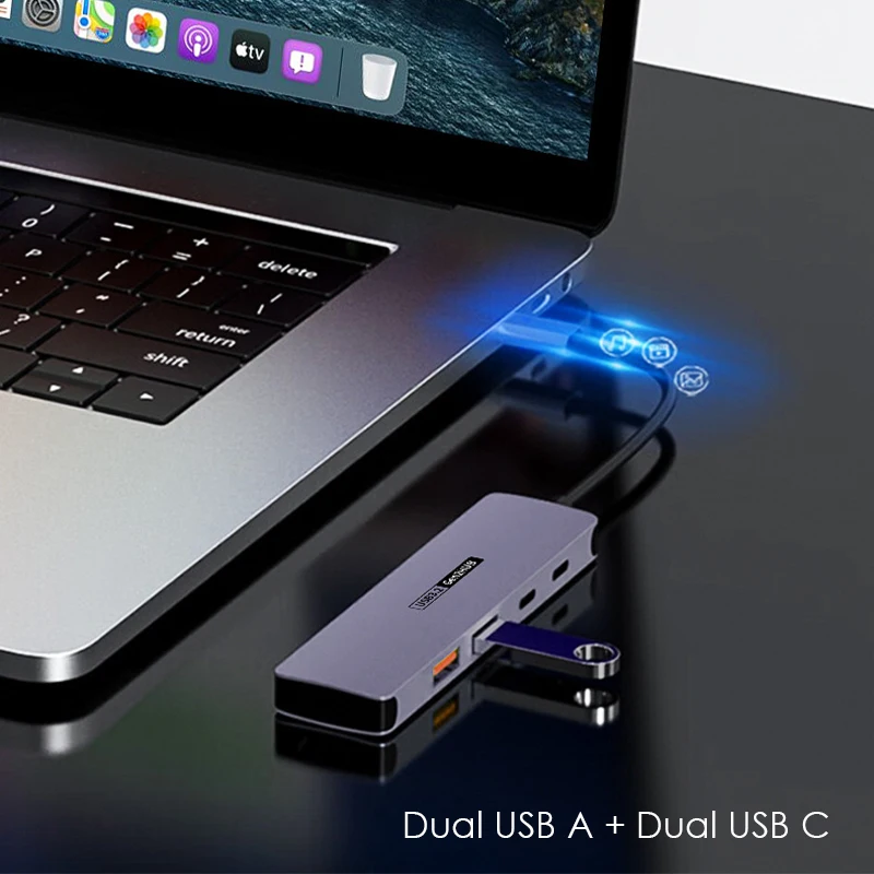 Концентратор USB 3.2 Gen 2 10 Гбит/с двойной 3 0/тип C OTG адаптер-сплиттер для передачи