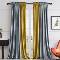 modern grey orange curtains for living room velvet blackout window drapes thermal insulated room darkening decor rod pocket