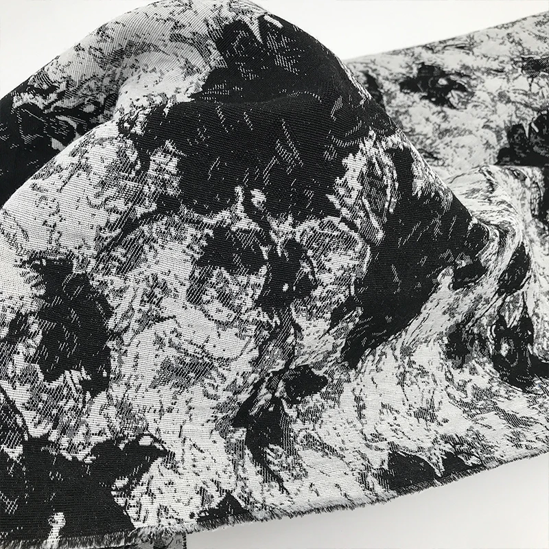 

Чернильная винтажная масляная живопись жаккардовая ткань Граффити стиль профиль платье пальто одежда дизайнерская ткань