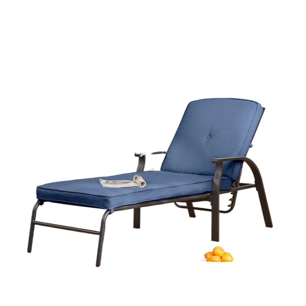 

Belden Park Cushion Steel Outdoor Chaise Lounge - Navy/Black outdoor furniture patio furniture garden furniture
