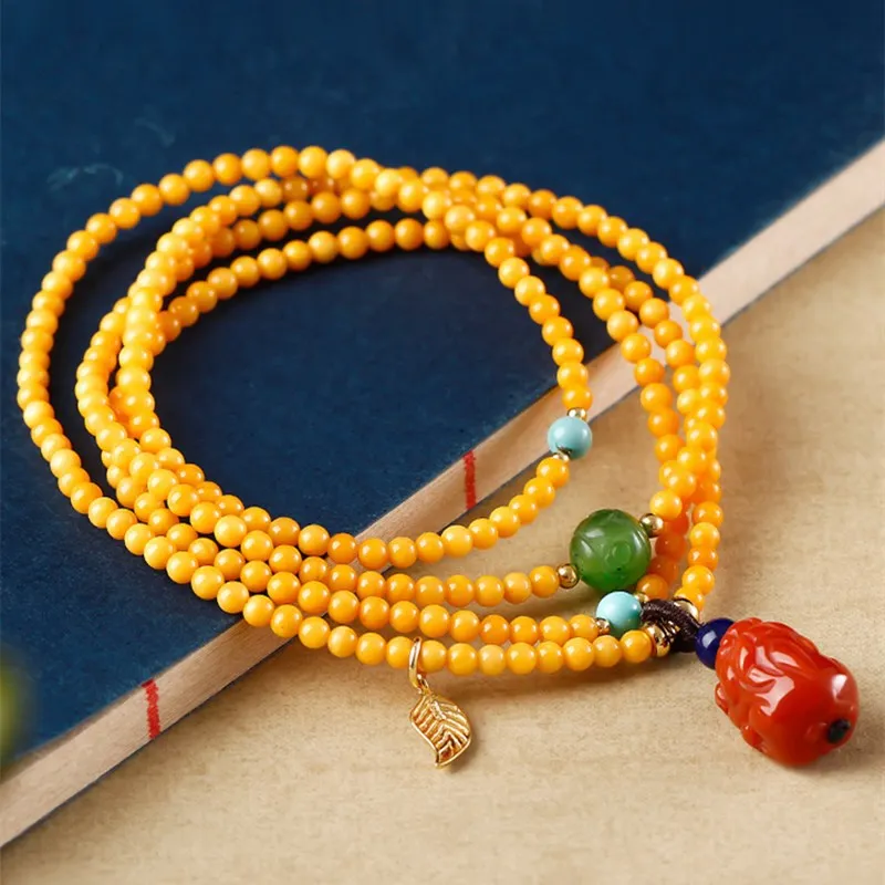 

Honey Wax 3.5mm Turquoise Jasper South Red Women's Necklace