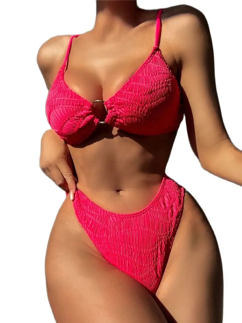 

Новинка, однотонное сексуальное бикини, женский купальник из двух частей, женский купальник, женская пляжная одежда, танкини, купальные костюмы, Прямая поставка