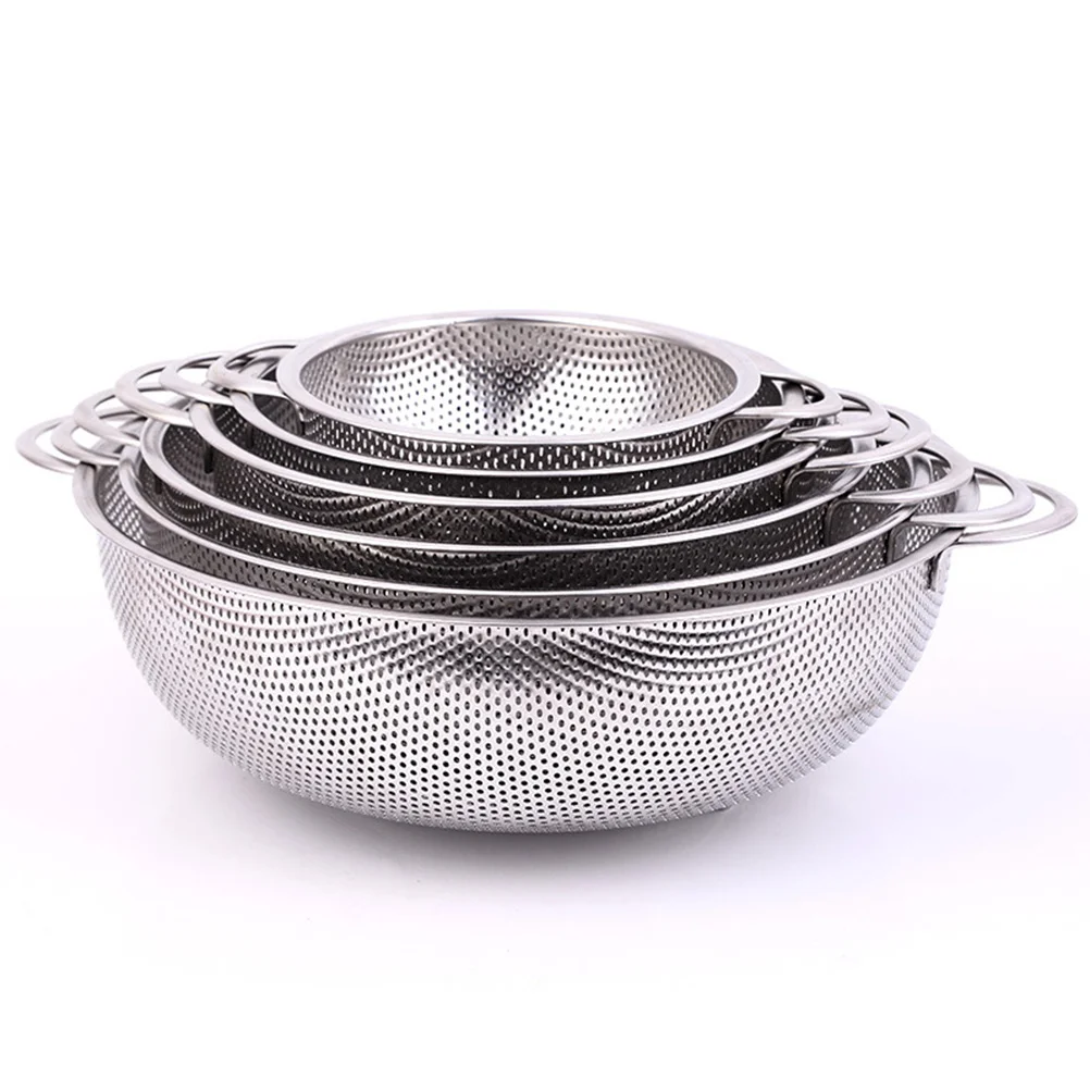 

Rice Wash Strainer Binaural Fruit Vegetable Basket Fruit Vegetable Washing Basket Rice Colander Stainless Steel