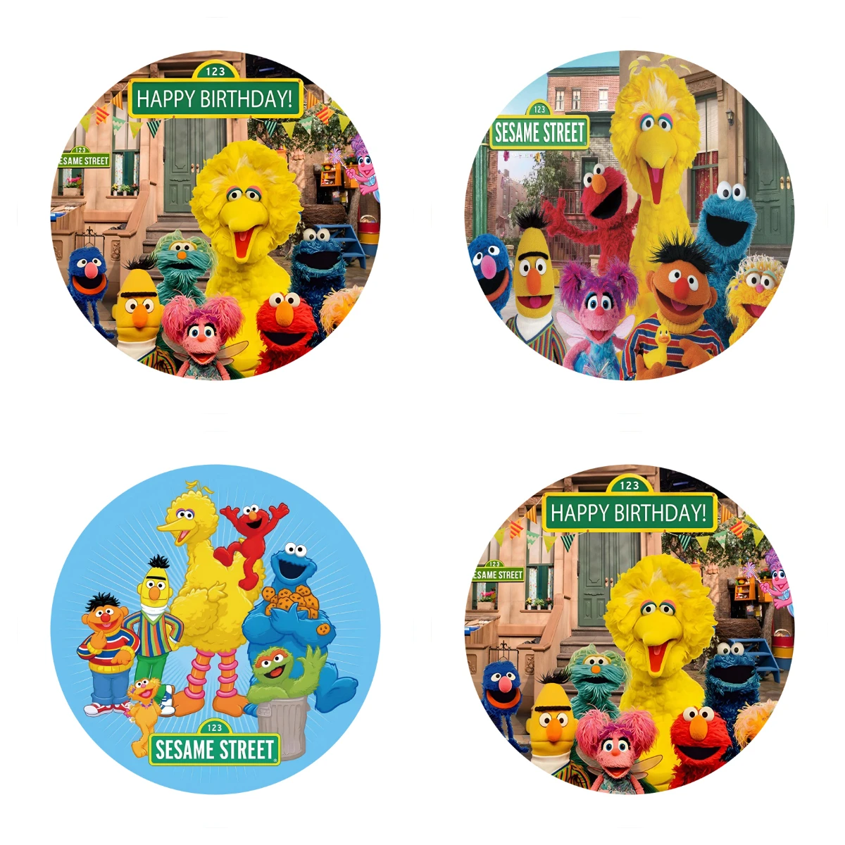 

Мультяшный Улица Сезам ТВ шоу эластичный Круг Круглый фон день рождения украшение Декор фотография Фон Фотостудия