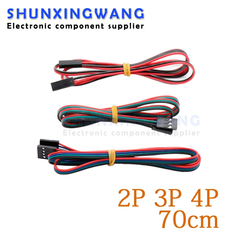 

Кабель Перемычка DuPont перемычка для 3D принтера, 5 шт., 70 см, 2/3/4 контакта, гнездовой