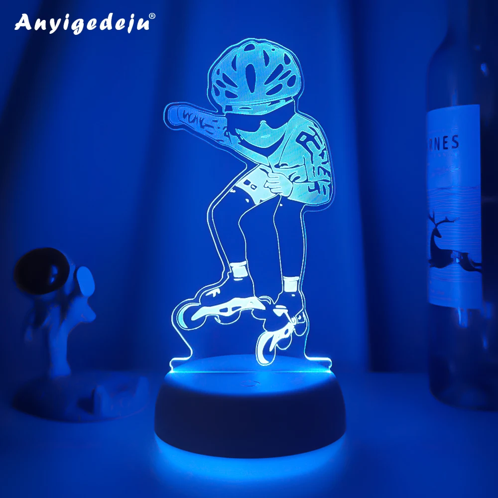 Новейшая акриловая светодиодная Ночная лампа для катания на коньках офиса декор