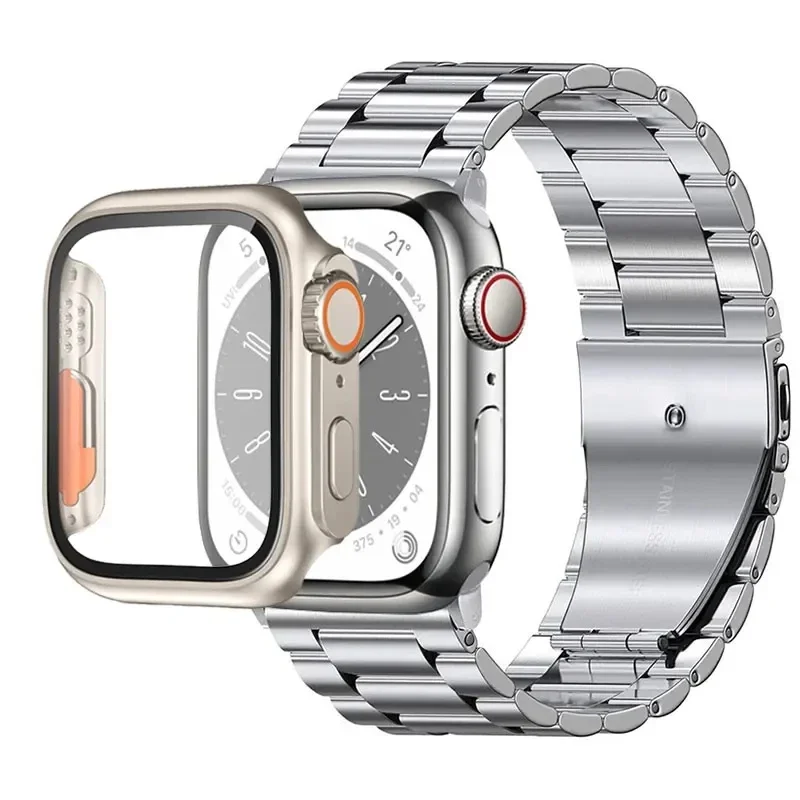 Металлический ремешок для Apple Watch Band 8 7 45 мм 41 iWatch 6 5 4 SE 44 40 модернизированное