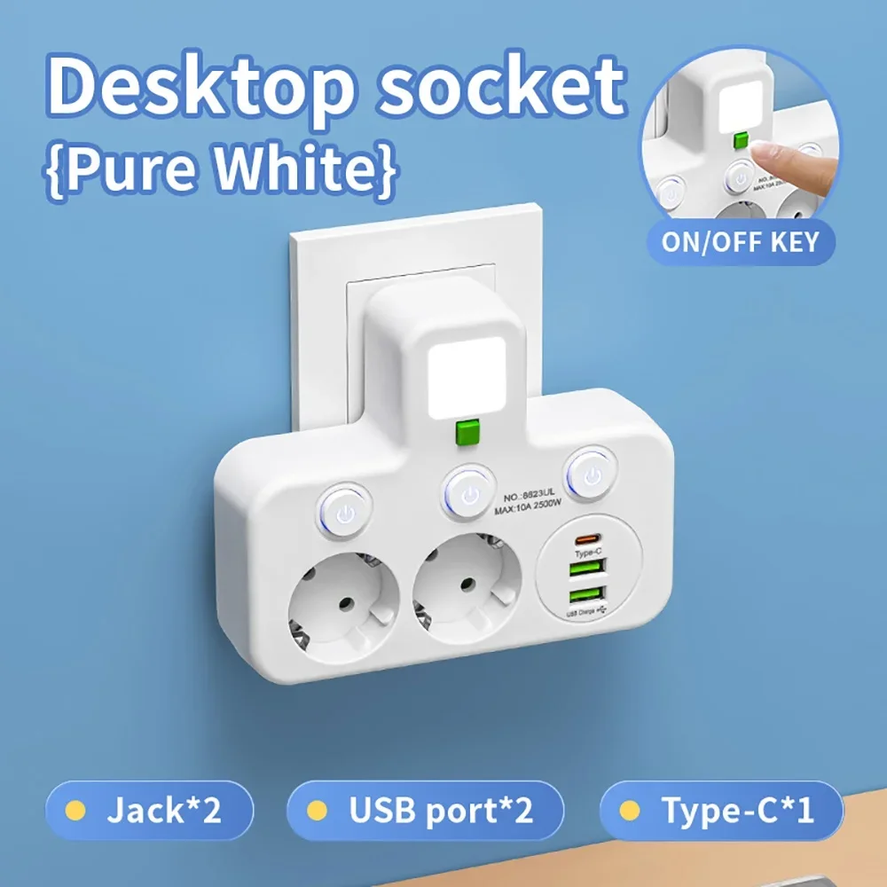 

Настенная вилка и розетка EU 4 розетки с USB Type-C