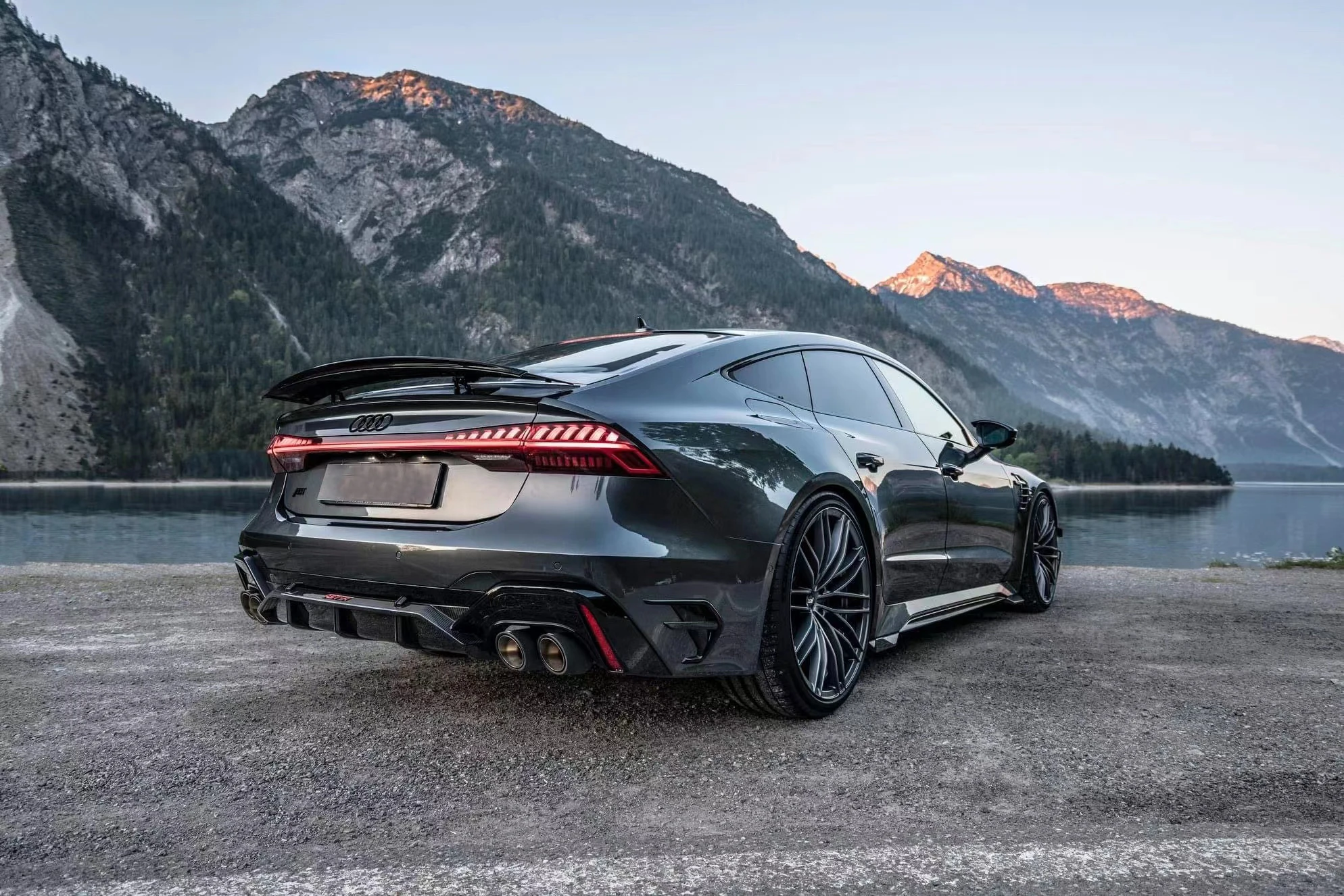 Задние канаты из сухого углеродного волокна в стиле ABT для Audi RS7 C8 задний сплиттер