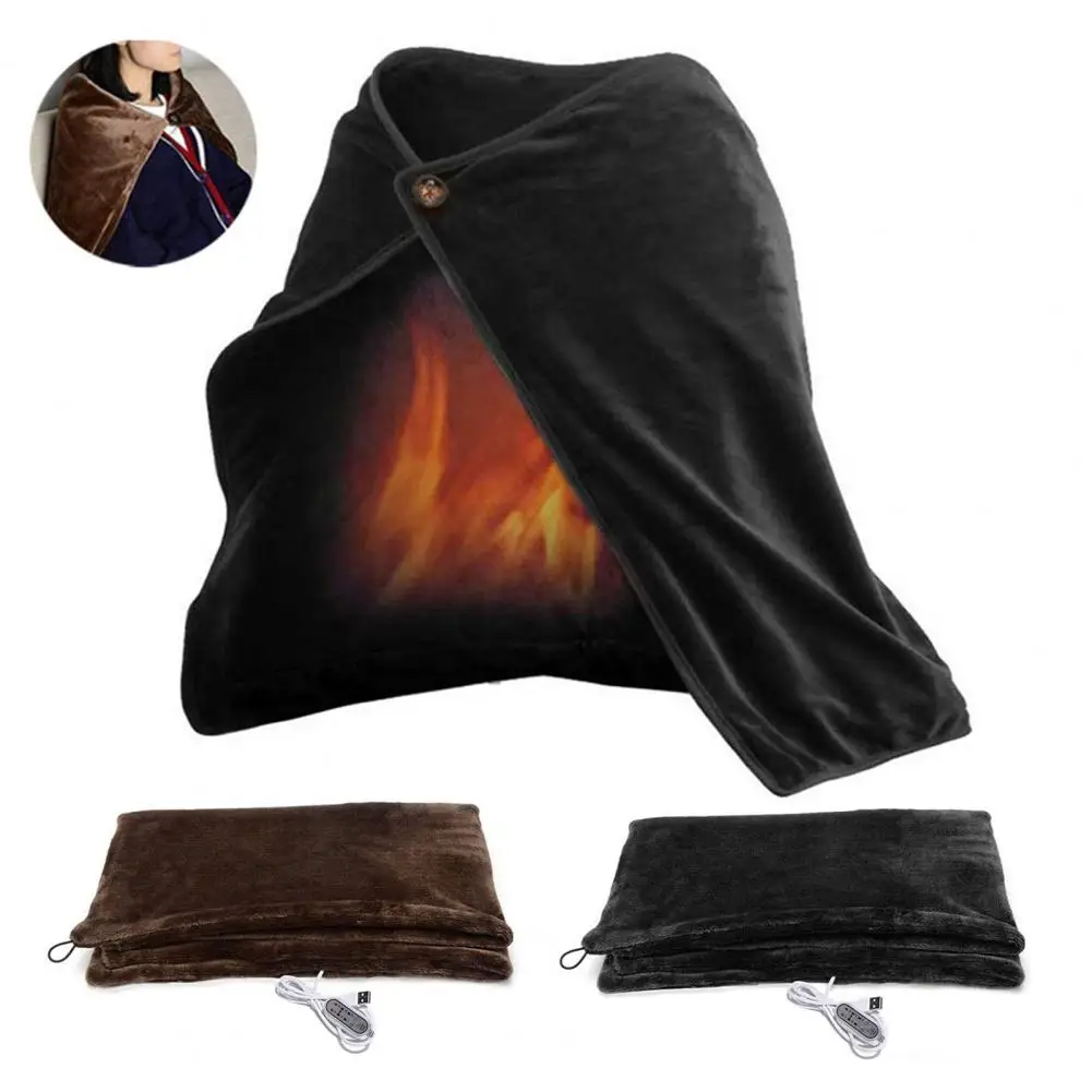 

Одеяло с подогревом USB, шаль, переносное электрическое одеяло, 3 уровня температуры, быстрый нагрев, подключи к использованию, электрическое одеяло, шаль