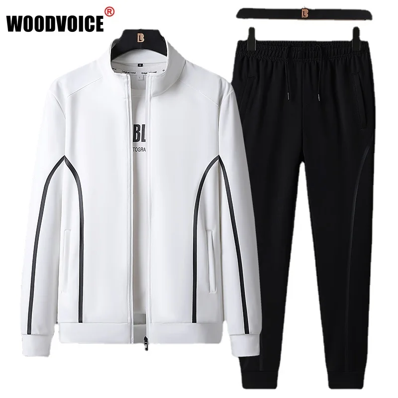 

Men Tracksuits Casual Sportswear Mens Fashion Jogging Suit Jackets+Pants Two Piece Sets Outfits Gym Sports Solid Male Clothing