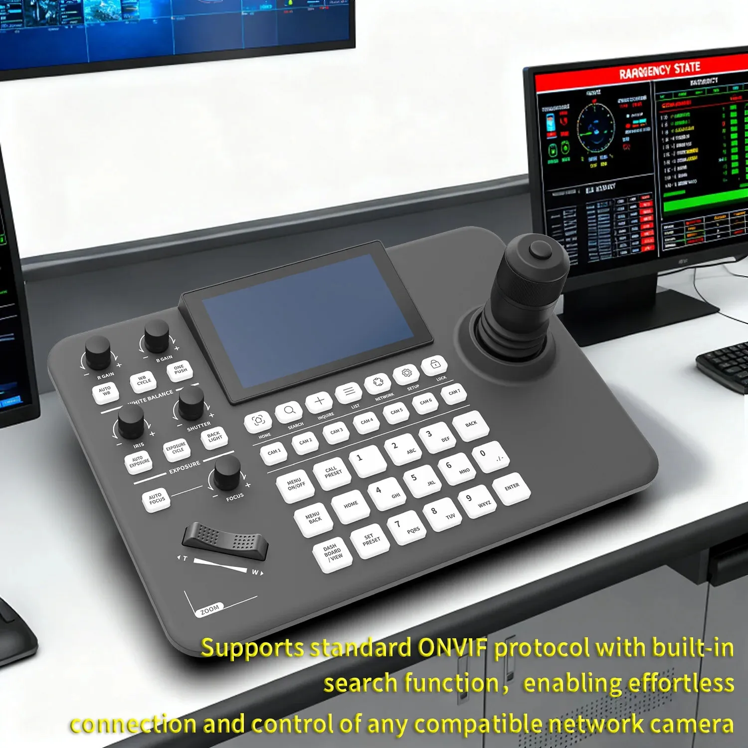 Фото Клавиатура управления Movmagic NDI PTZ с 5-дюймовым HD-дисплеем 1280×720, точечное управление RS485 для церкви и конференций №5