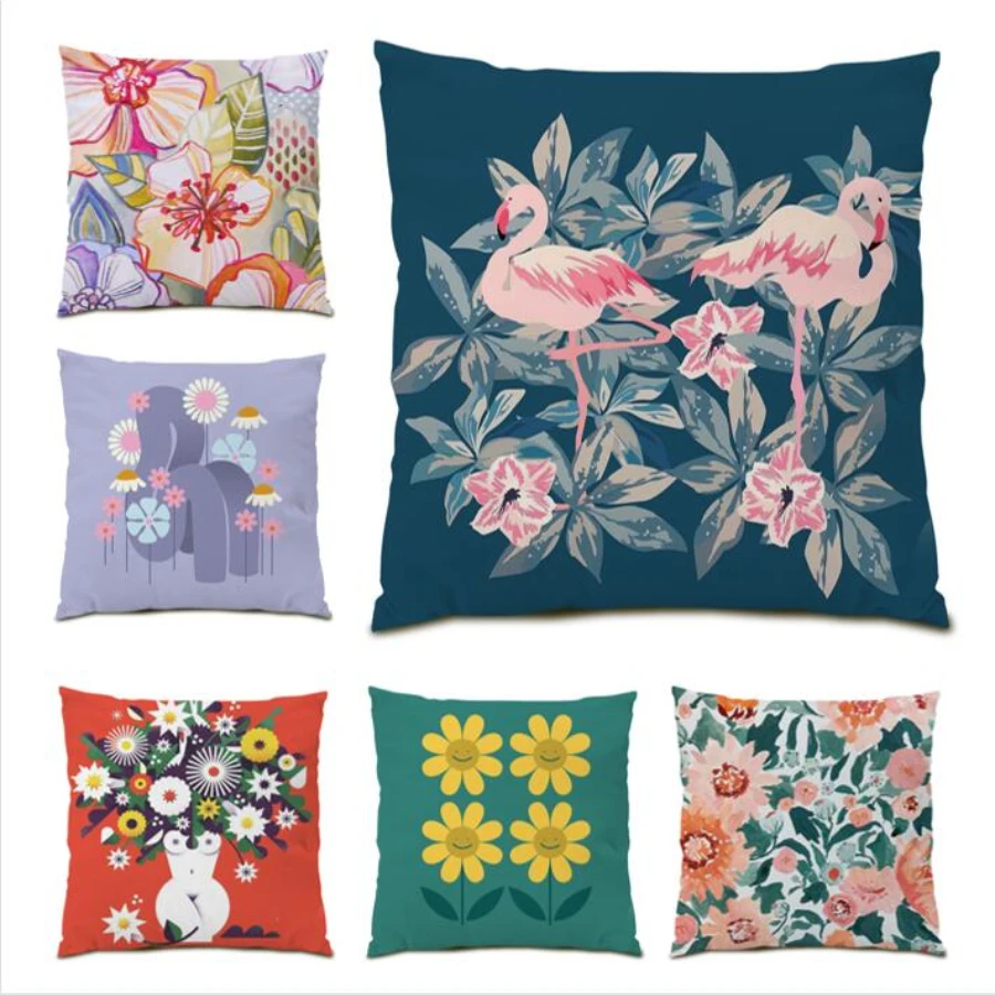 

Square Decoration Home 45x45 Pillow Cover Bed Living Room Decoration Colorful Throw Pillow Covers Sofa Oil Painting Velvet E0261