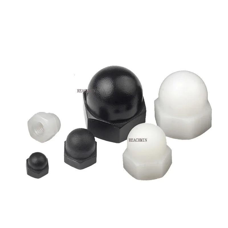 

500PCS/LOT Black White M3 M4 M5 M6 M8 DIN1587 ROHS Acorn Nuts Plastic Nylon Cap Nut Domed Head Hexagon Nuts Decorate Nuts