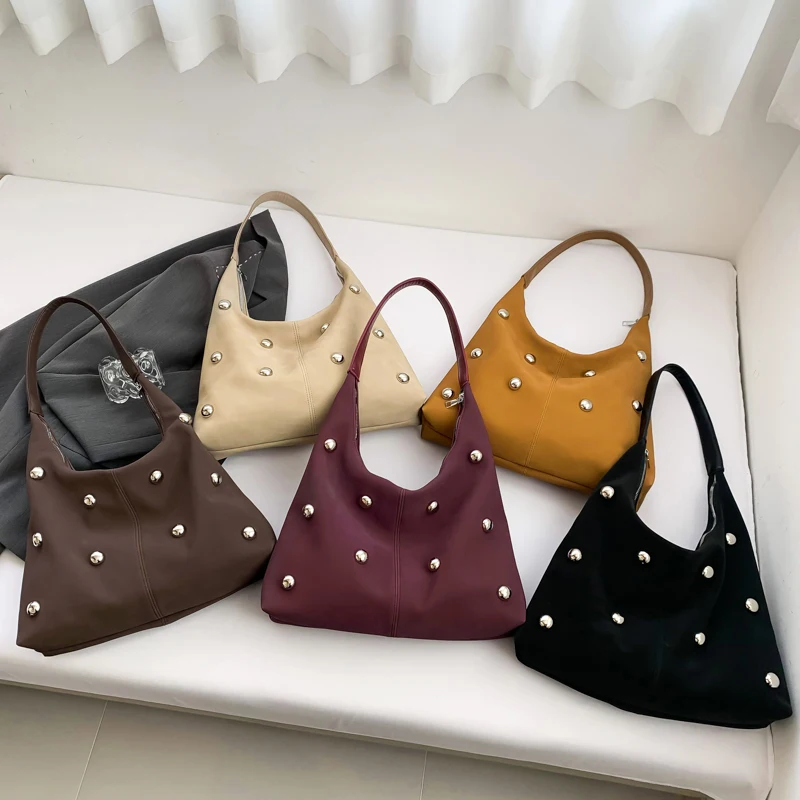 Замшевая кожаная сумка-хобо для женщин