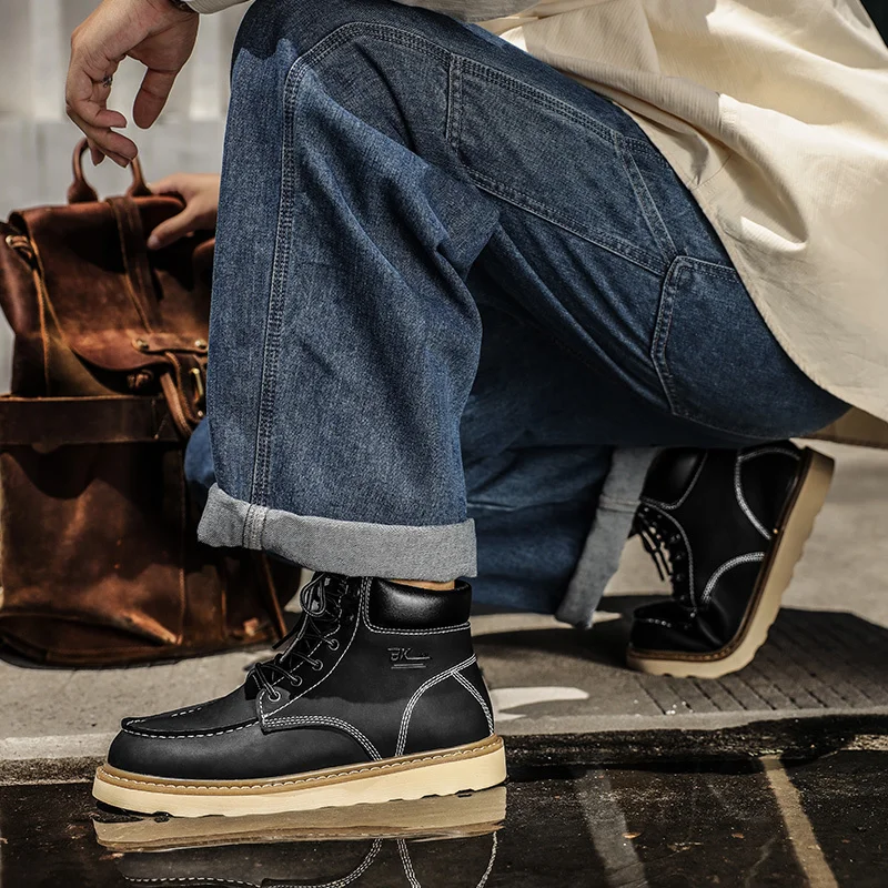 Xiaomi Couple Martin Boots Casual Vintage Cargo Boots Winter Sports Shoes for Men Lightweight Non-slip Men Hiking Sneakers 35-46