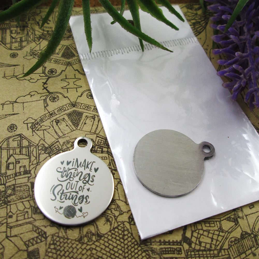 10 шт./лот Я делаем из ниток подвески нержавеющей стали кулон для изготовления