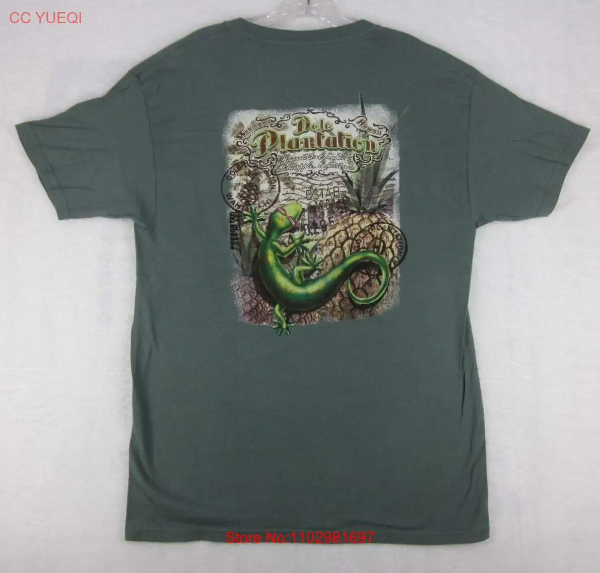 Мужская футболка Dole Plantation (M) Wahiawa Hawaii с графическим принтом и ананасом Gecko