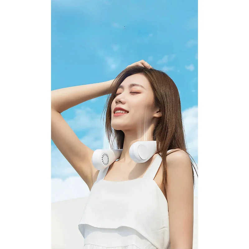 

2023 шейный вентилятор, портативная безлопастная подвесная шея, силиконовая модель, 3 скорости, летние спортивные Поклонники