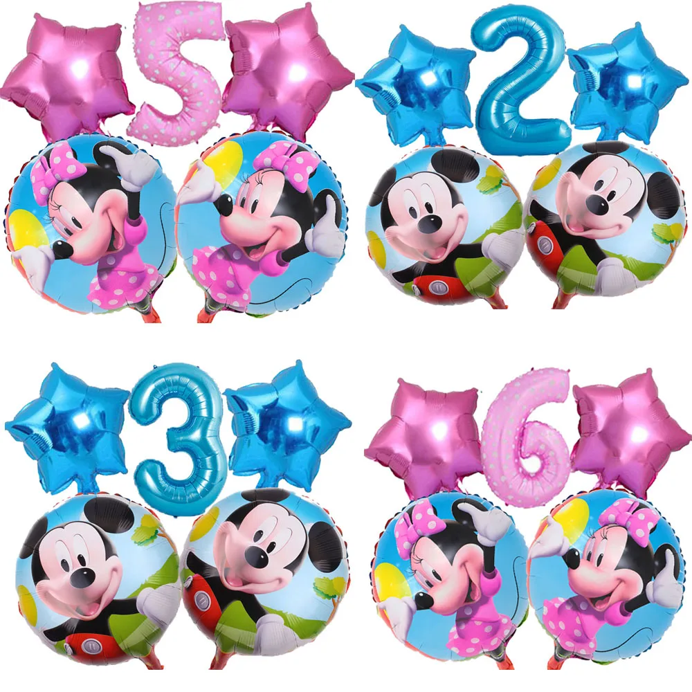 

Disney Mickey and Minnie Themed Balloons Birthday Party Decorations Mickey and Minnie Mouse Foil Balloons Children's Balloons