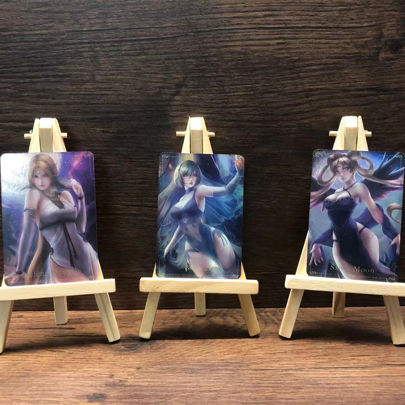 Набор из 3 штук карт Final Fantasy VII Refraction ACG с сексуальными кавайными девушками Аэрис и Тифой из аниме-сериала.