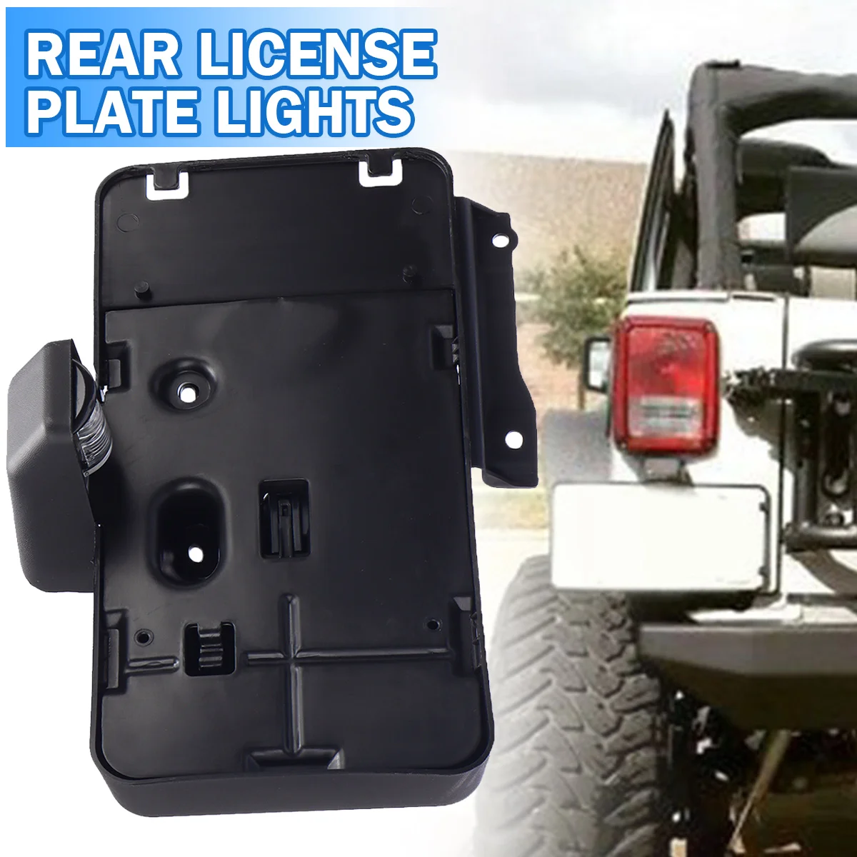 

1pc Rear License Plate Bracket Durable Car Mounted Holder With Light Auto Accessories For Jeep For Wrangler JK 2007-2018