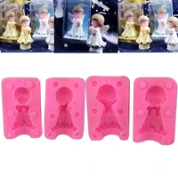 3d angel girlboy candle silicone mold for diy handmade soap candle resin mould cake baking mold decoration tools