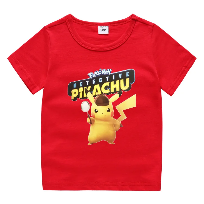 

Pokemon Kids Boy T Shirt Cute Cartoon Pikachu Tops Tees for Toddler Cotton Children Girls T-shirts Summer Funny Boys Clothes