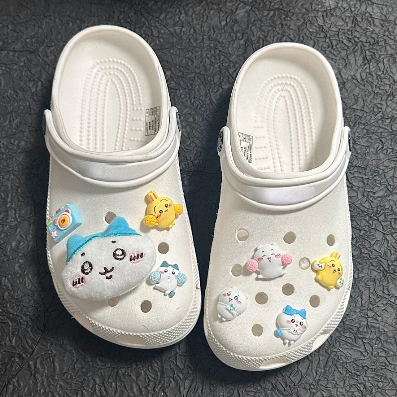 Kawaii Chiikawas Usagi обувь цветок мультфильм Hachiwares Сабо Пряжка Лето Новые милые тапочки