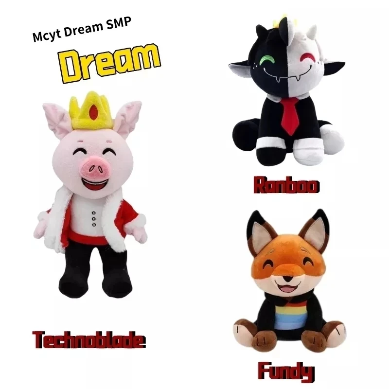

Dream Smp Ranboo Technoblade Plush Toys Tubbo Fundy Pillow Anime Yootuz Stuffed Plushise Christmas Kids Gift Mcyt Dream Doll