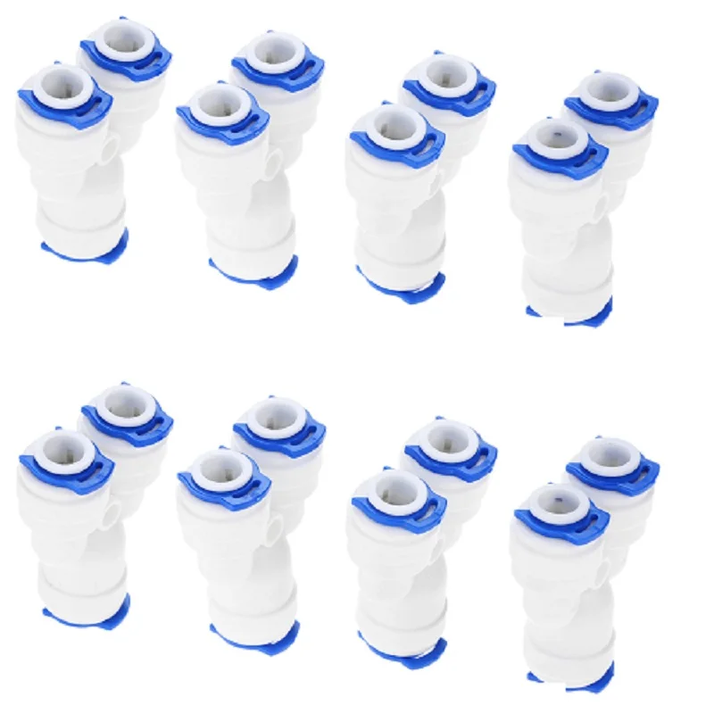 

10 шт., 3-сторонний фитинг для шланга обратного осмоса, 1/4 дюйма, 6,35 мм