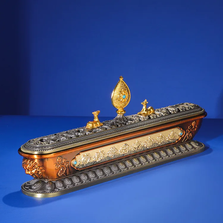 

Line Incense Burner Incense Burner Tibetan-style Household Buddha Utensils Copper Alloy Esoteric Worship Double Deer