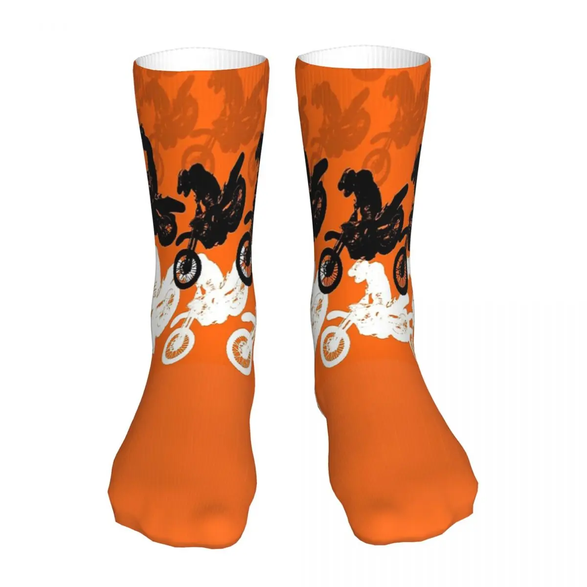 

Orange Dirt Bike Motocross MX Racing Sock Socks Men Women Polyester Stockings Customizable Funny