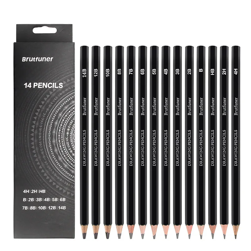 Brutfuner14 Sketch Pencil Set Pencil Student School Stationery Professional Art Painting Pencil Gift