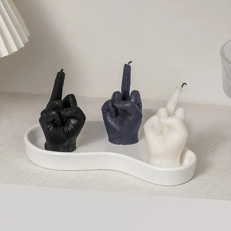 Middle Finger Shaped Gesture Creative Candles Scented Candles Niche Funny Quirky Gifts Home Decoration Ornaments Birthday Gifts