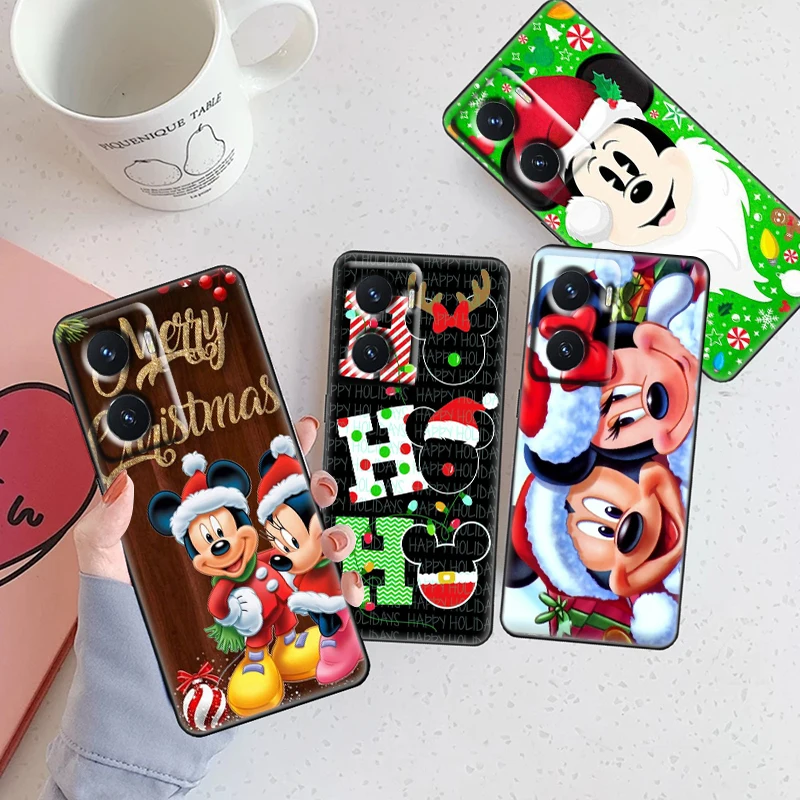 

Disney christmas mickey mouse For OPPO A5 A9 A72 A53 A74 Find X2 X3 Pro Lite Neo Reno 5 6 Pro Realme GT 5G Black Phone Case