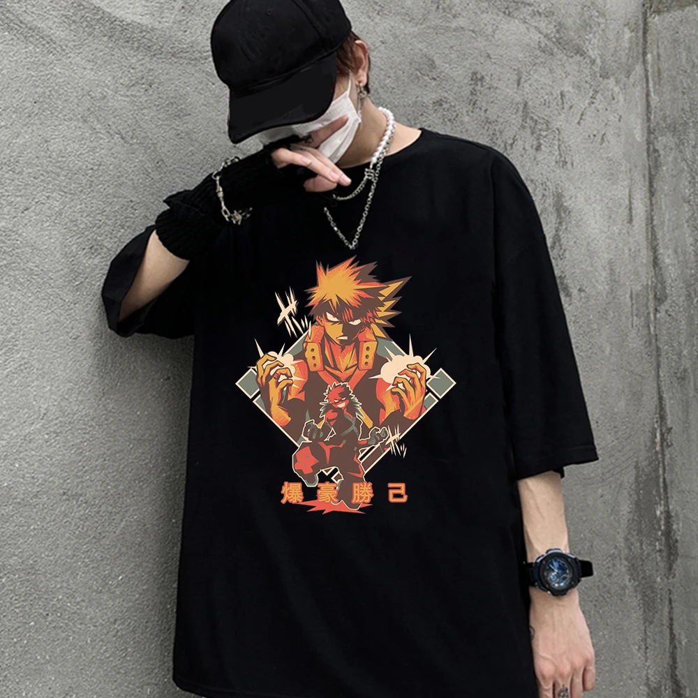 

My Hero Academia Anime T-shirt Fashion Graphic Clothes Lady Men Top Short Sleeve Casual Teen T Hero Katsuki Bakugo Anime T-shirt