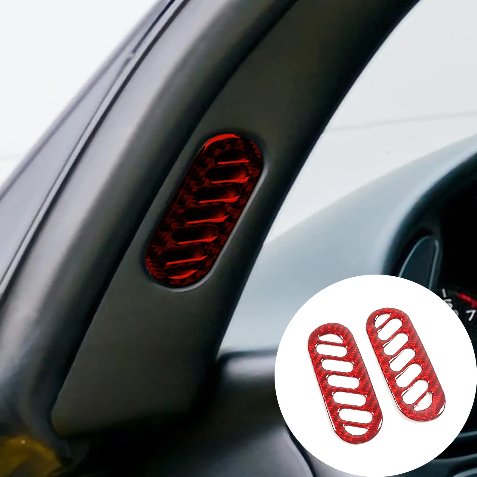 

Soft Carbon Fiber Car A-Pillar Air Outlet Trim Sticker For Chevrolet Corvette C5 1998-2004 Car Accessories