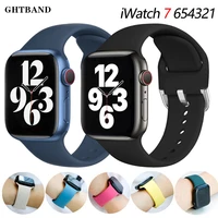 silicone strap for apple watch band 40mm 44mm 45mm 41mm 38mm 42mm rubber watchband bracelet for iwatch serie 2 3 4 5 6 se 7 band