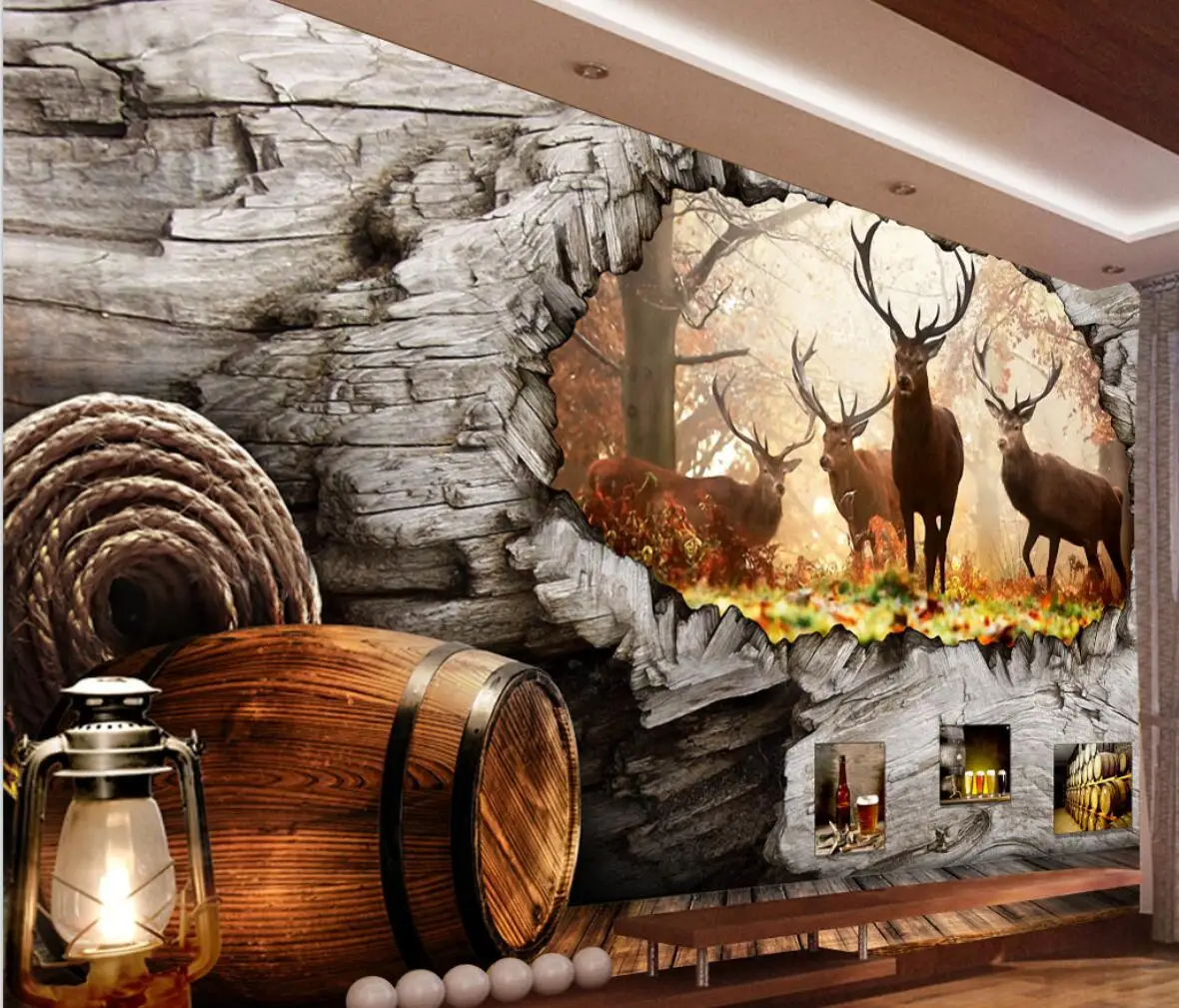 beibehang Custom 3d Wallpaper Mural European Country Bar Sofa View Wall papel tapiz autoadhesivo home improvement - купить по