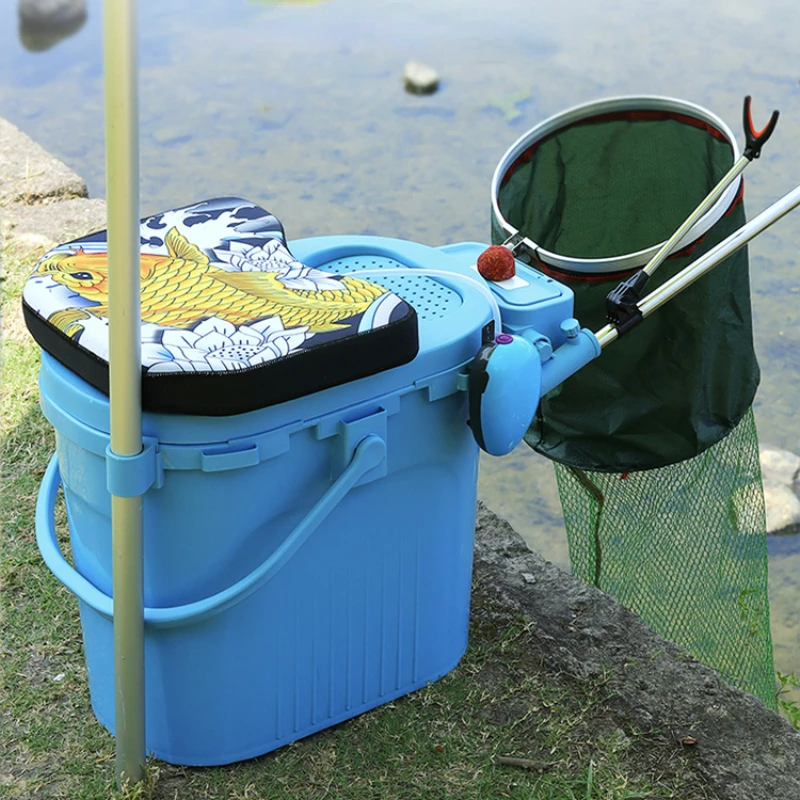 

Multi Functional Lightweight Portable Fishing Box Sturdy and Durable Can Sit Tackle Boxes Luya Thickened Fishing Tote Bucket