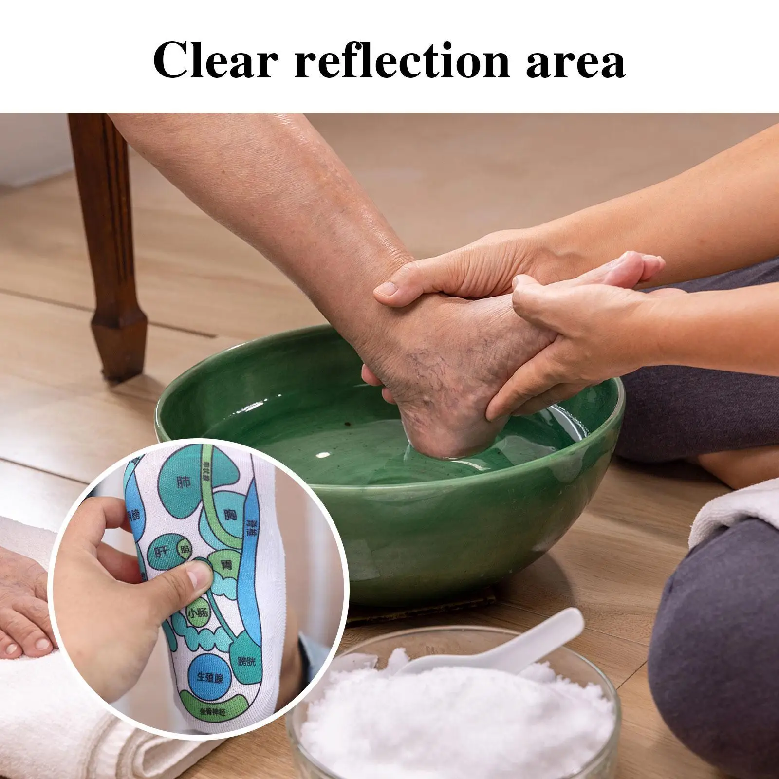 

Foot Massage Acupressure Socks Physiotherapy Massage Relieve Tired Feet Reflexology Socks Foot Point Socks English Illustration