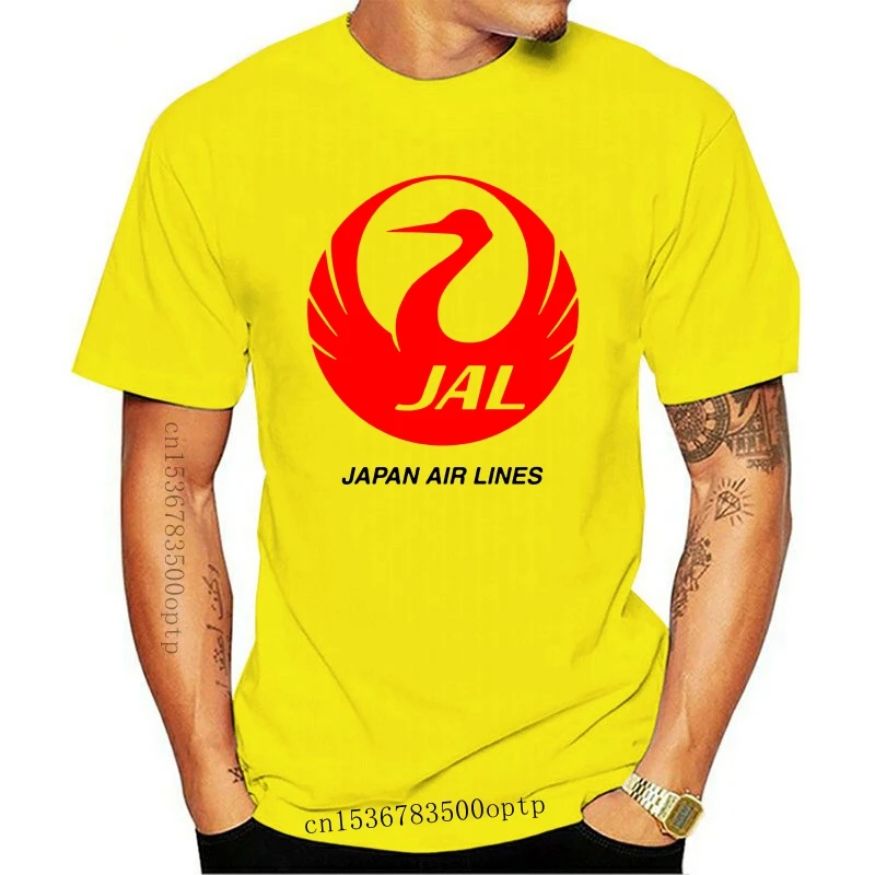 Man Clothing Japan JAL Airlines Retro Logo T-shirt Japanese Tokyo Airway Airplane Crew Unisex