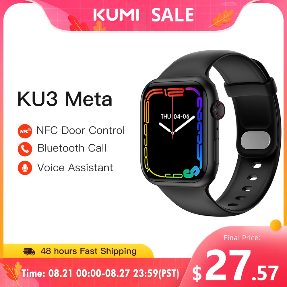 

KUMI KU3 Meta 1.81"Men Smart Watch Laser Health Heart Rate Blood Pressure Tracker Waterproof Smartwatch for IOS Android