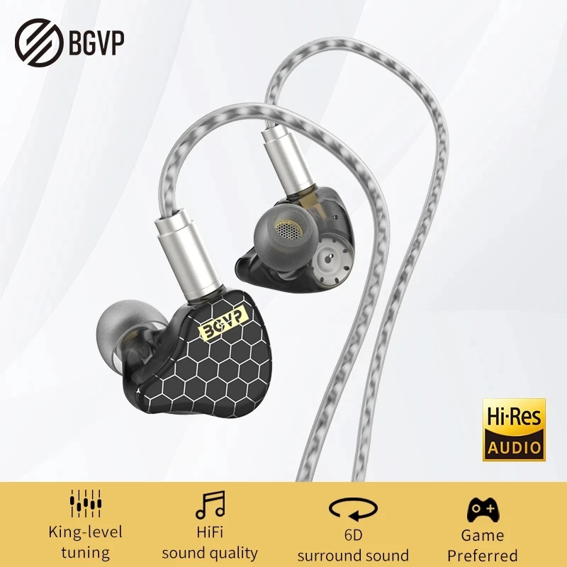 

BGVP Scale Pro 1DD+1BA Hybrid In Ear Monitor Earphone 3.5mm Wired Bass Headset With Mic 6D Sound Effects Gaming Sport Earbuds