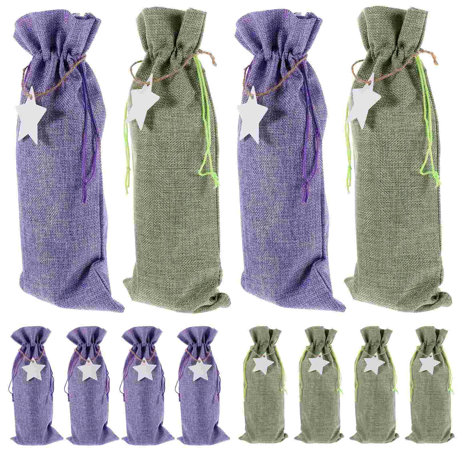 

12 Pcs Packing Bag Travel Christmas Gift Bags Drawstring Bottle Linen Burlap