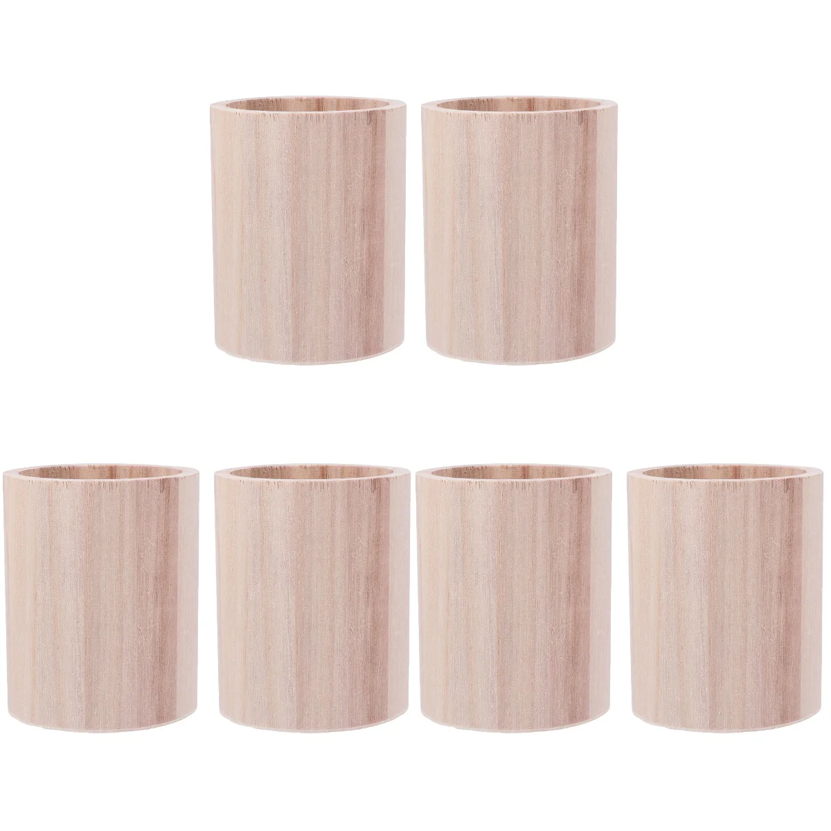 

6 Pcs Stand Desk White Wooden Pen Holder Organizer Container Holders Office